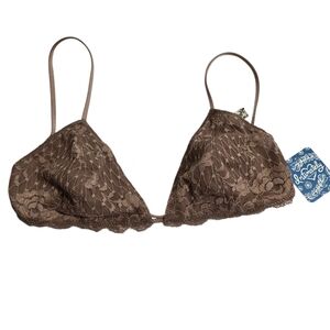 NWT Intimately Free People Lace Bralette Frappe Brown Tan Boho Size Medium